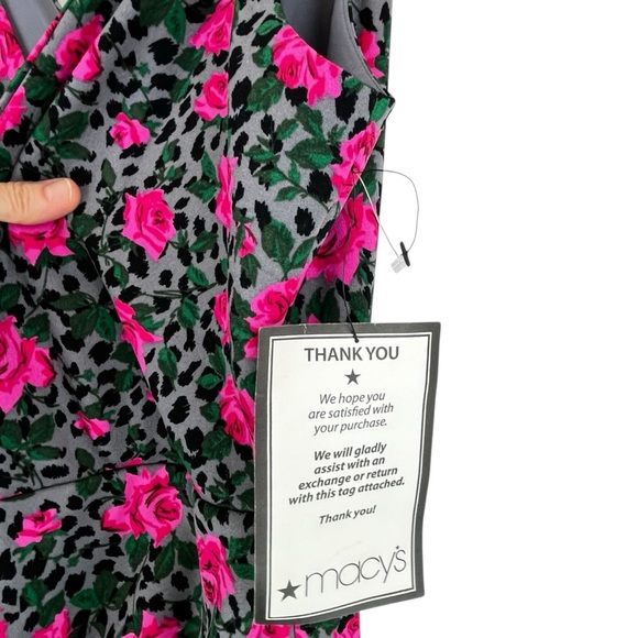 NEW Betsey Johnson Midi Dress Leopard Cheetah Print with Roses Sz 16 NWT - Picture 12 of 16